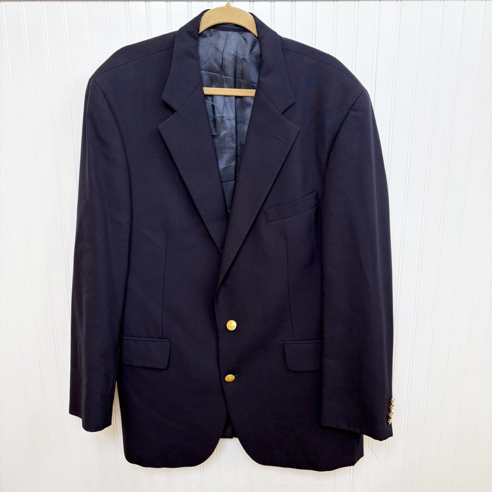 Polo University Club Ralph Lauren Navy Blue Wool Sports Jacket Men’s Size 46L